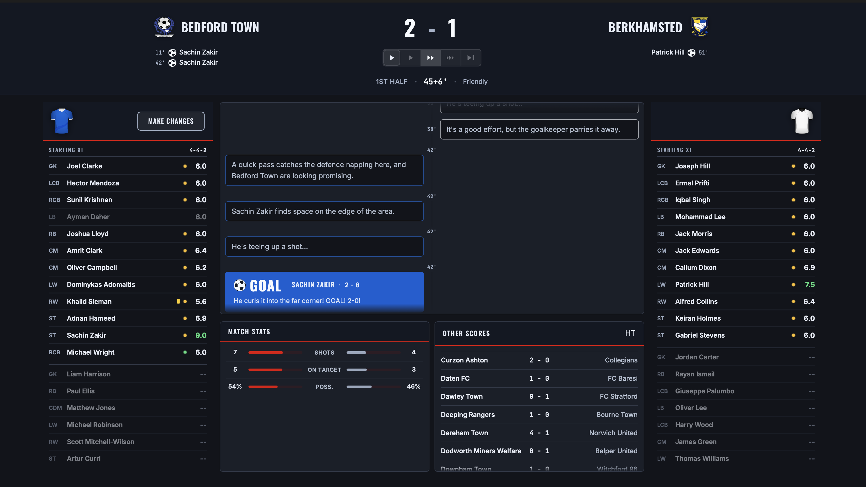 NLFM matchday, Bedford Town 2-1 Berkhamsted