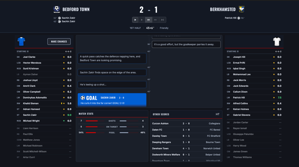 NLM matchday, Bedford Town 2-1 Berkhamsted